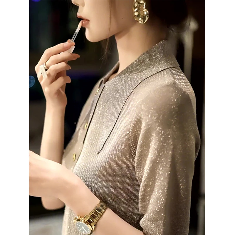 优雅2024新款重工亮片高级感法式轻奢上衣5639