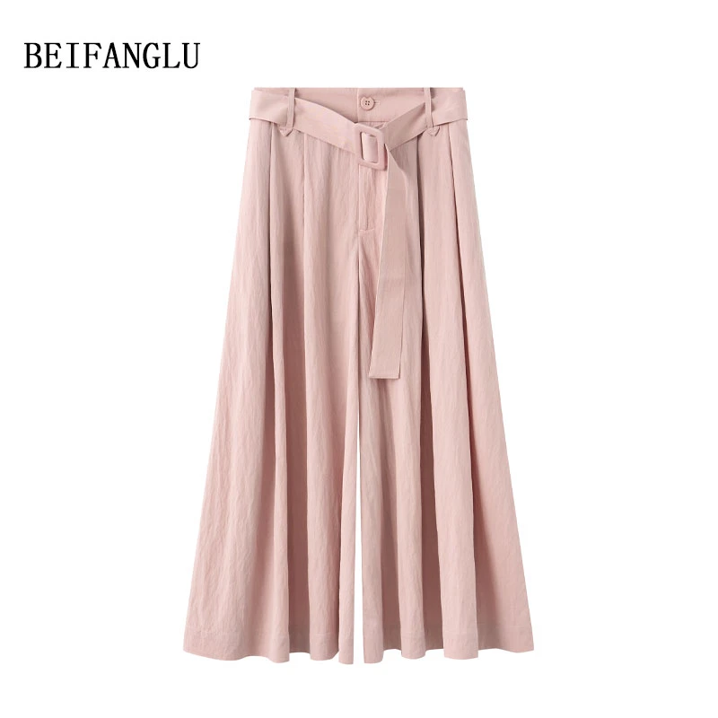 北方鹿【显瘦A版裙裤】夏上新透气舒适百搭松紧腰女士宽松裤裙W9337