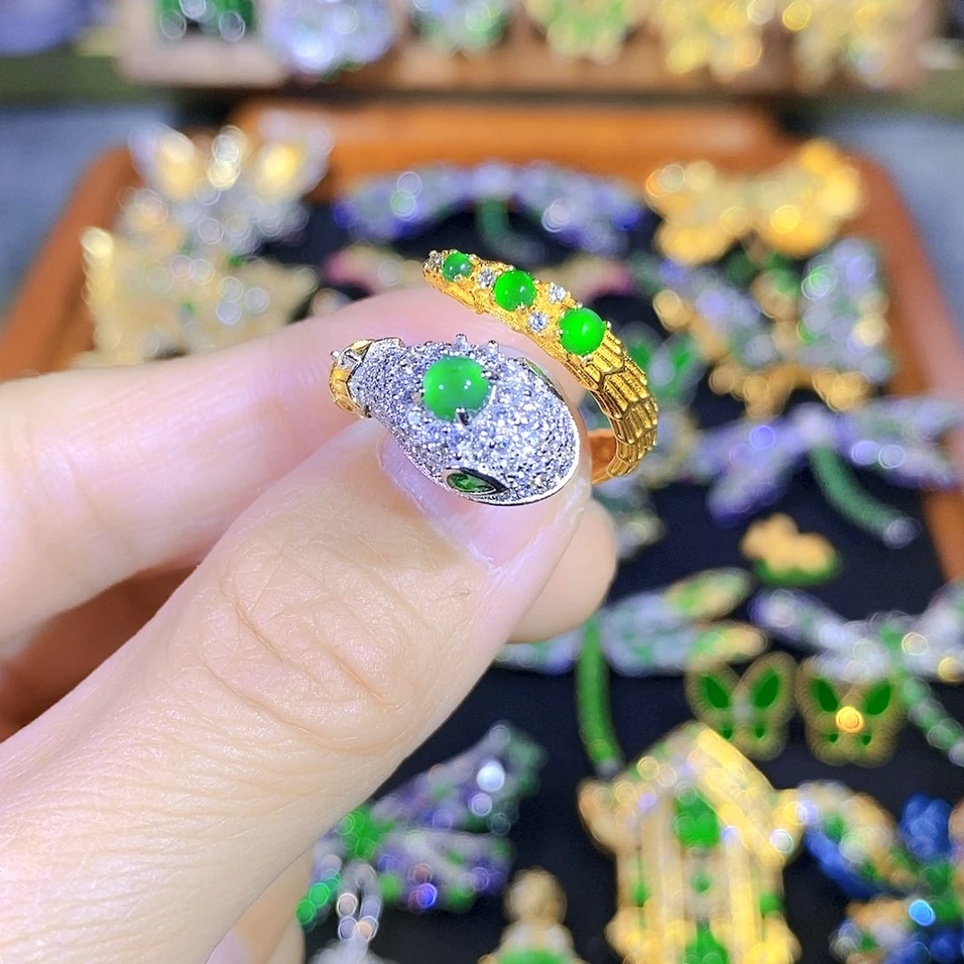 颈饰银S925镶嵌翡翠