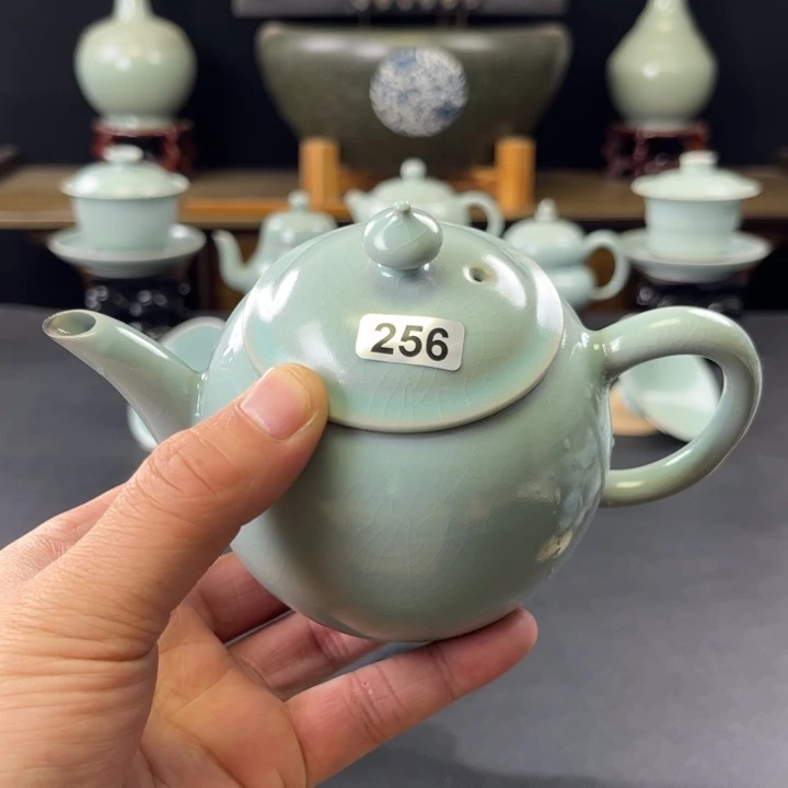 杯Ε****ς仿古釉汝官窑官帽鼓256号微瑕捡漏