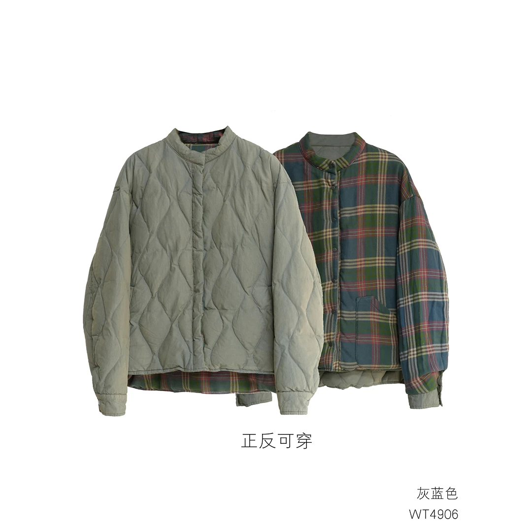 布衣分享 WT4906 几见 瑕疵折扣款 双面穿白鸭绒羽绒服保暖