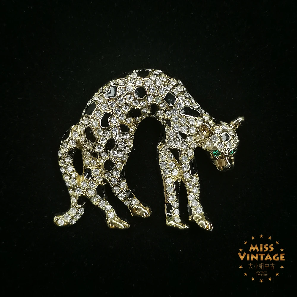 密镶黑金猎豹胸针[2502041-020]