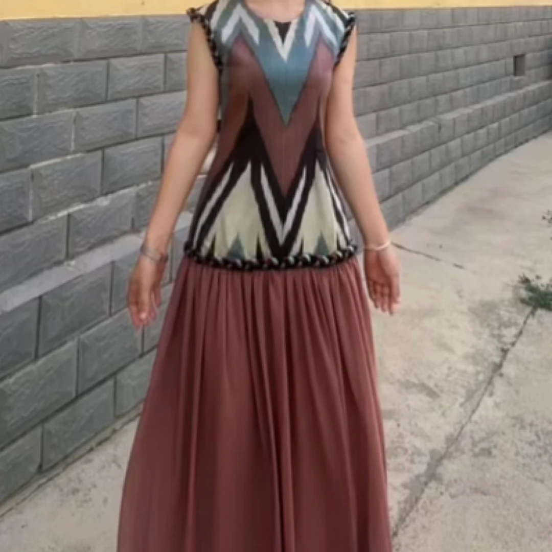 夏季新款高奢定制波西风设计气质显瘦连衣裙