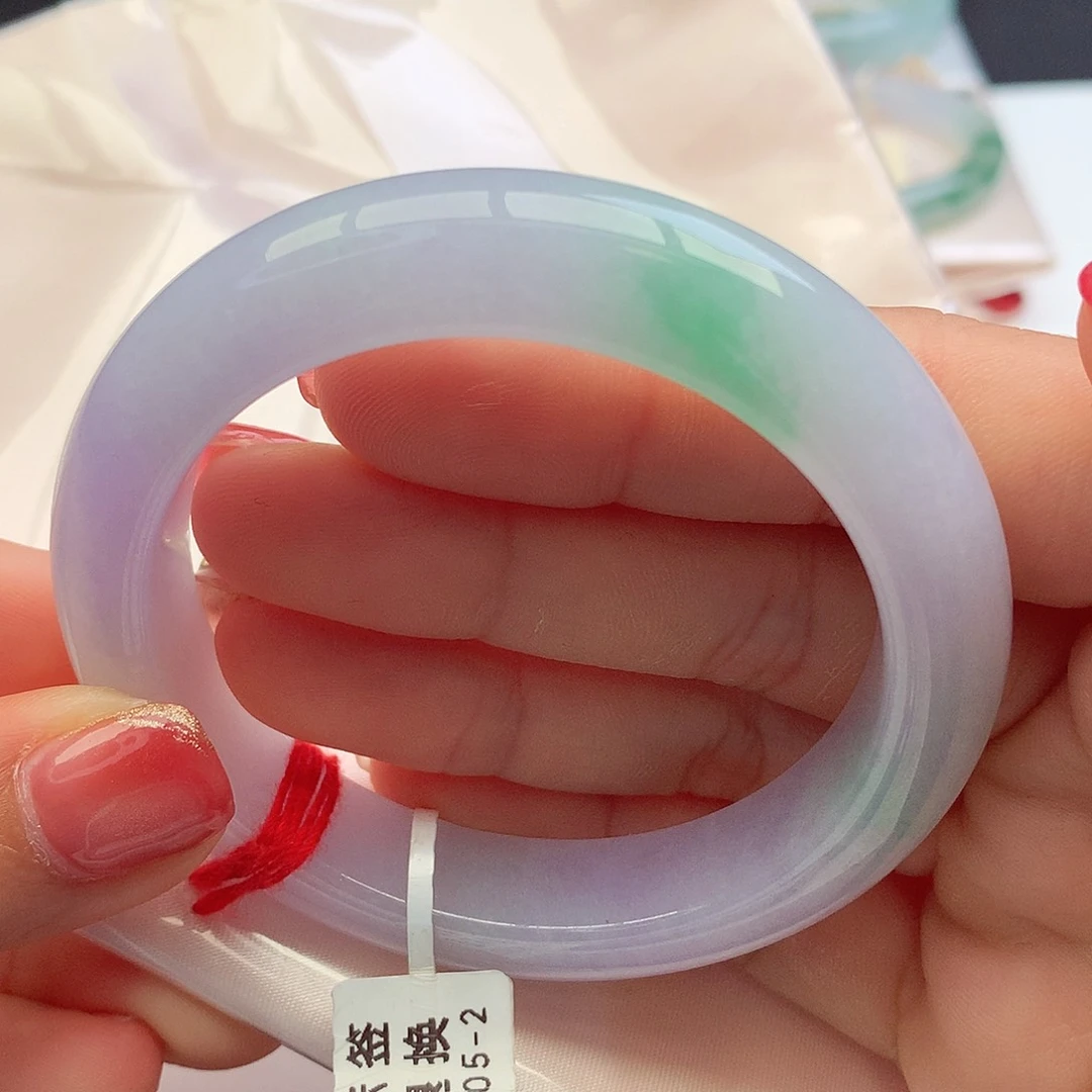 未镶嵌手镯翡翠5455圈口冰春彩34号