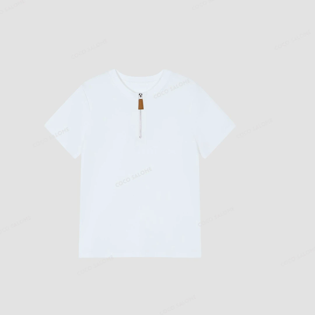 【奈斯专属】【艺术细节】2025早春215g拉链设计简约百搭短袖101W