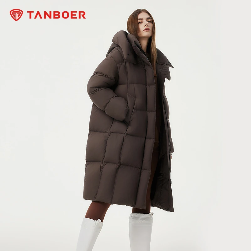 坦博尔布朗尼2025年时尚95鸭绒长款显瘦女羽绒服女款TBF520802Z