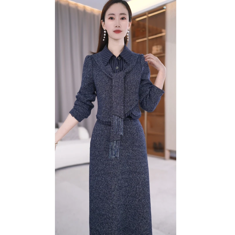【两件套】秋季时尚优雅休闲收腰显瘦显白两件套套装M-4XL