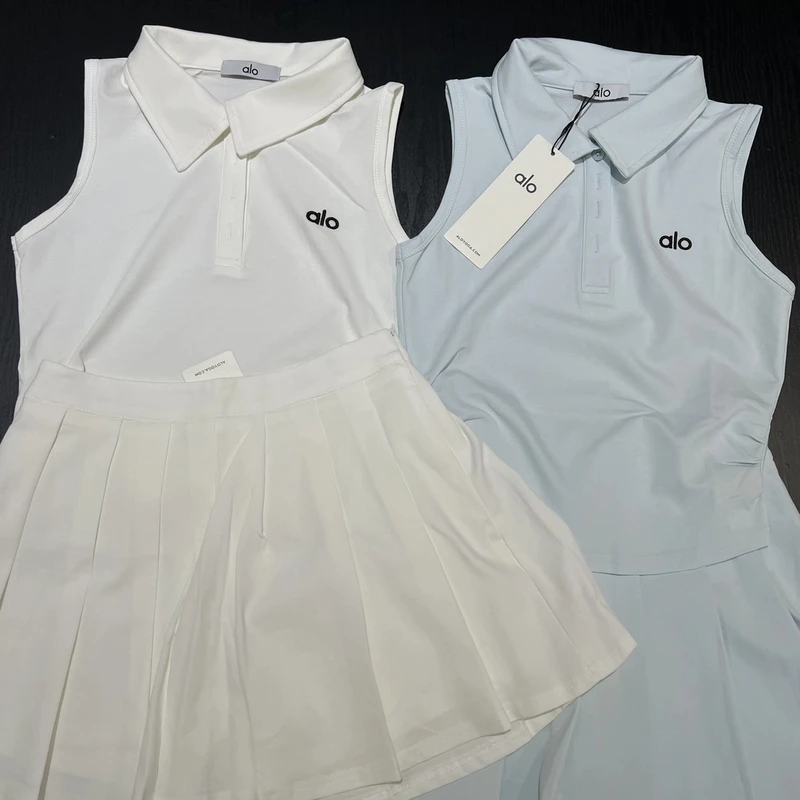 时尚套装翻领百搭polo时尚百褶套装短裙针织夏款夏季L55