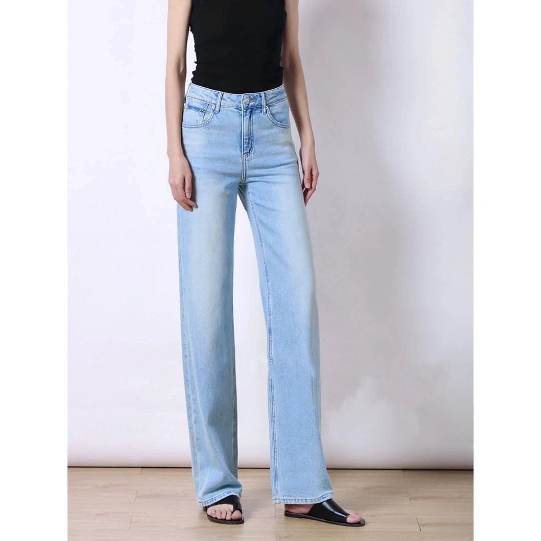 8005四面弹力 春季窄版直筒裤修身款 百搭显瘦高腰直筒裤