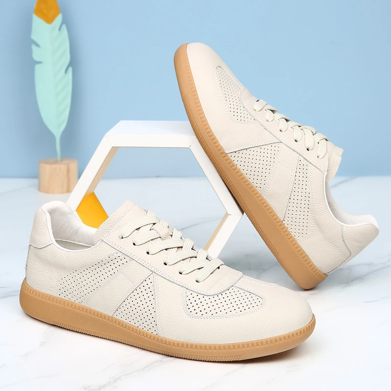 【头层牛皮】德训鞋真皮休闲小白鞋平底运动时尚百搭轻便透气潮鞋