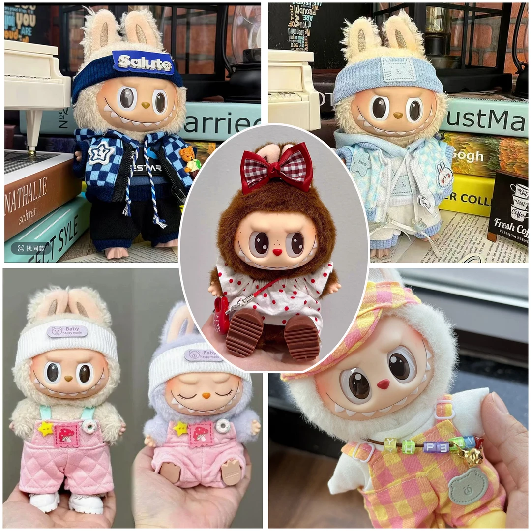 复古酷酷熊娃衣背带裤套装着替拉布娃衣56