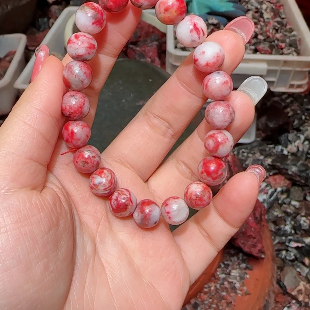 天然辰砂原石手串11