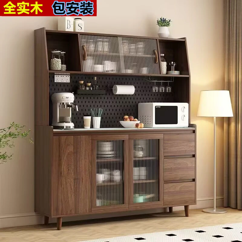 全实木餐边柜鞋柜一体靠墙酒柜茶水柜碗柜大容量厨房储物柜收纳柜