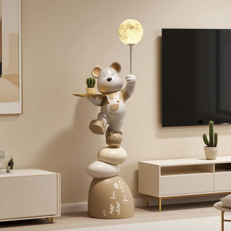 石来运转暴力熊落地存钱罐客厅摆件沙发旁装饰品新居乔迁电视柜