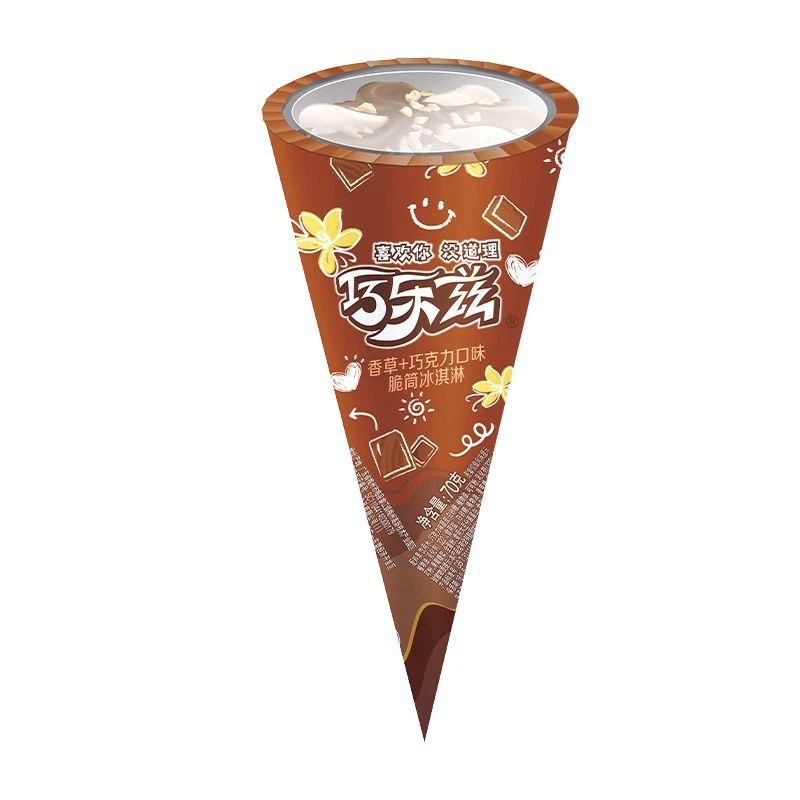 巧乐兹 香草+巧克力口味脆筒冰淇淋 70克/支雪糕同城送雪糕同城配