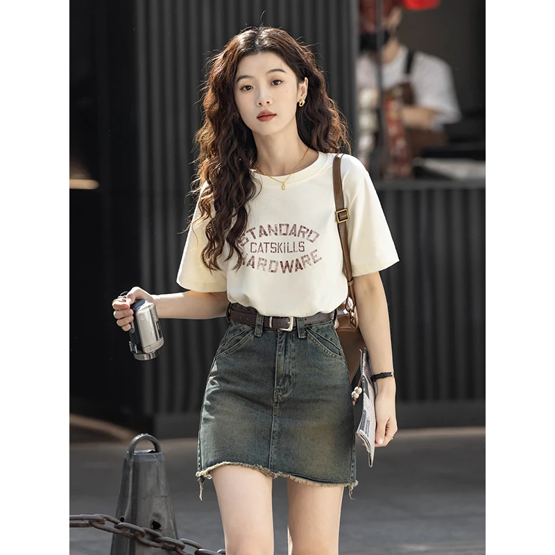 B239夏季新款韩系穿搭牛仔短裙女潮