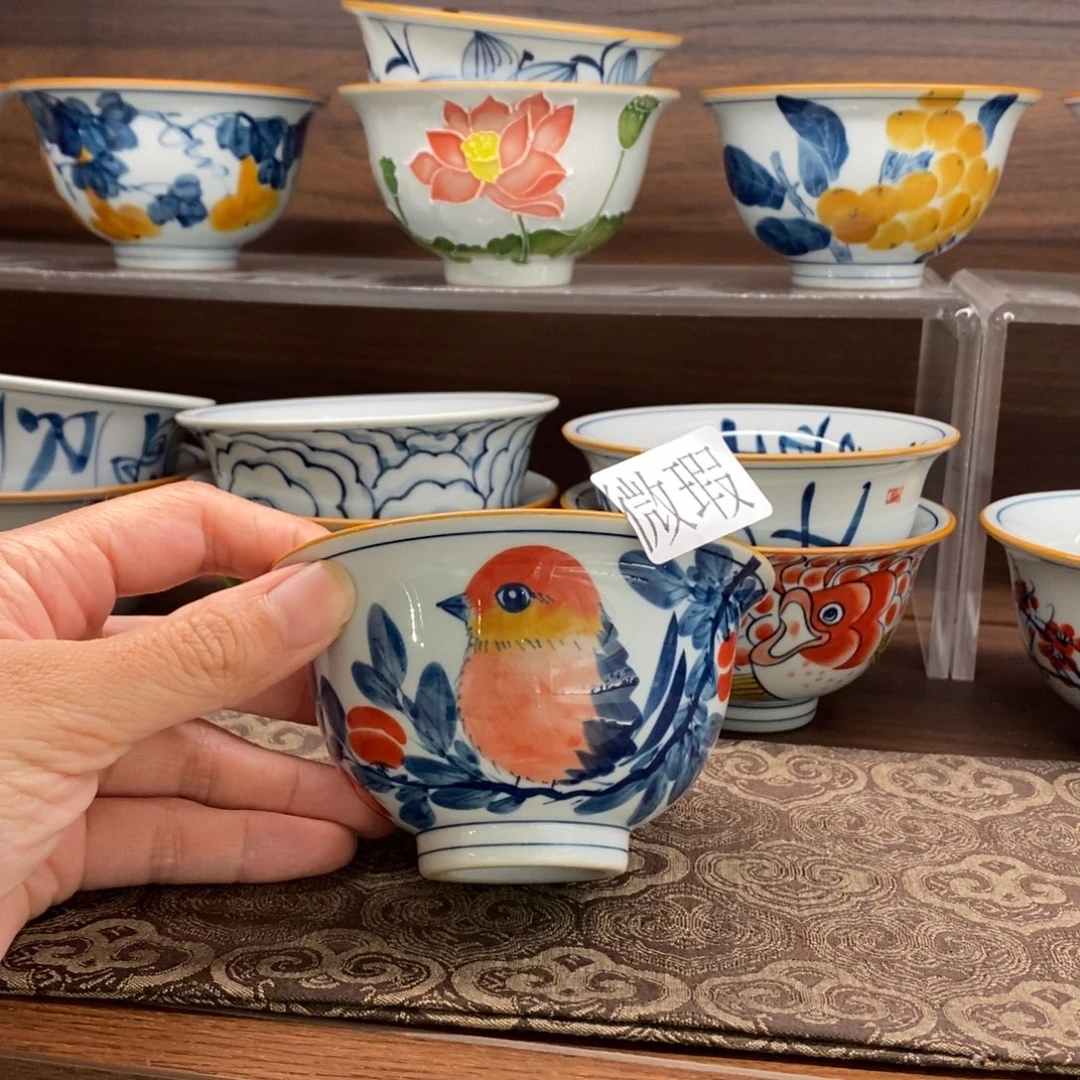 釉下手绘茶具微瑕