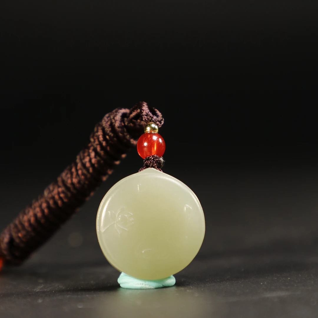 lot8835 和田玉晴水平安挂坠/云南典藏