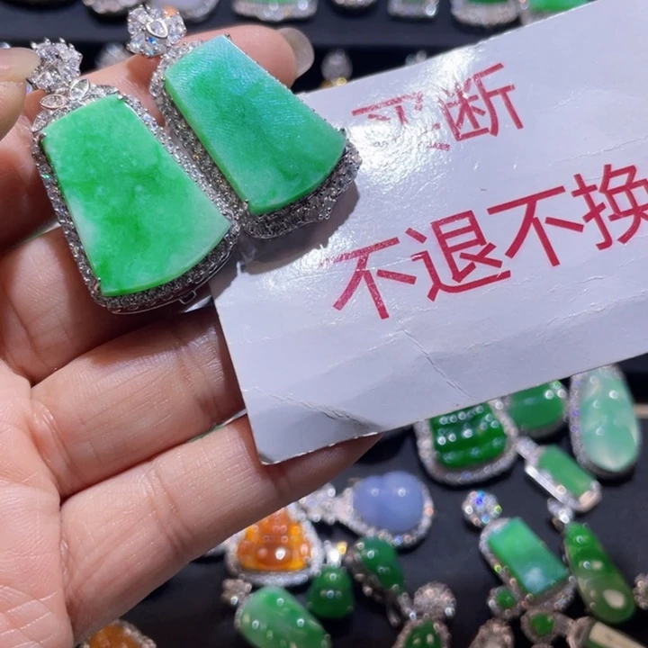 陶***师翡翠银S925镶嵌颈饰