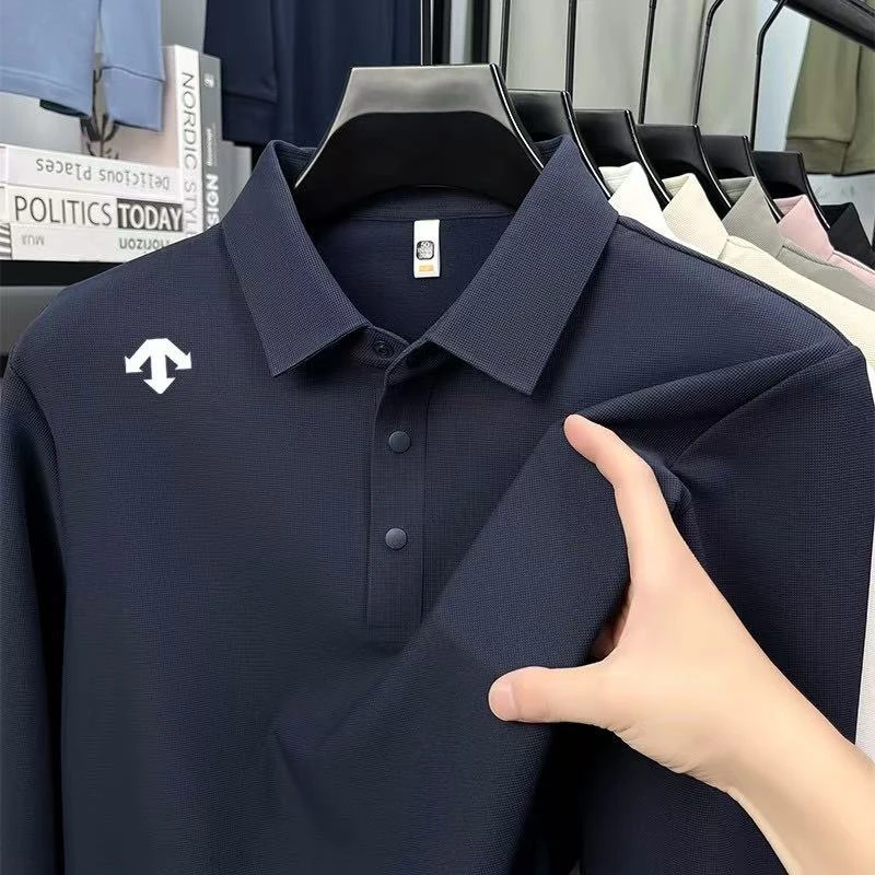 奥特莱斯撤柜 | 箭头标长袖POLO衫男士翻领秋季时尚百搭修身T恤潮