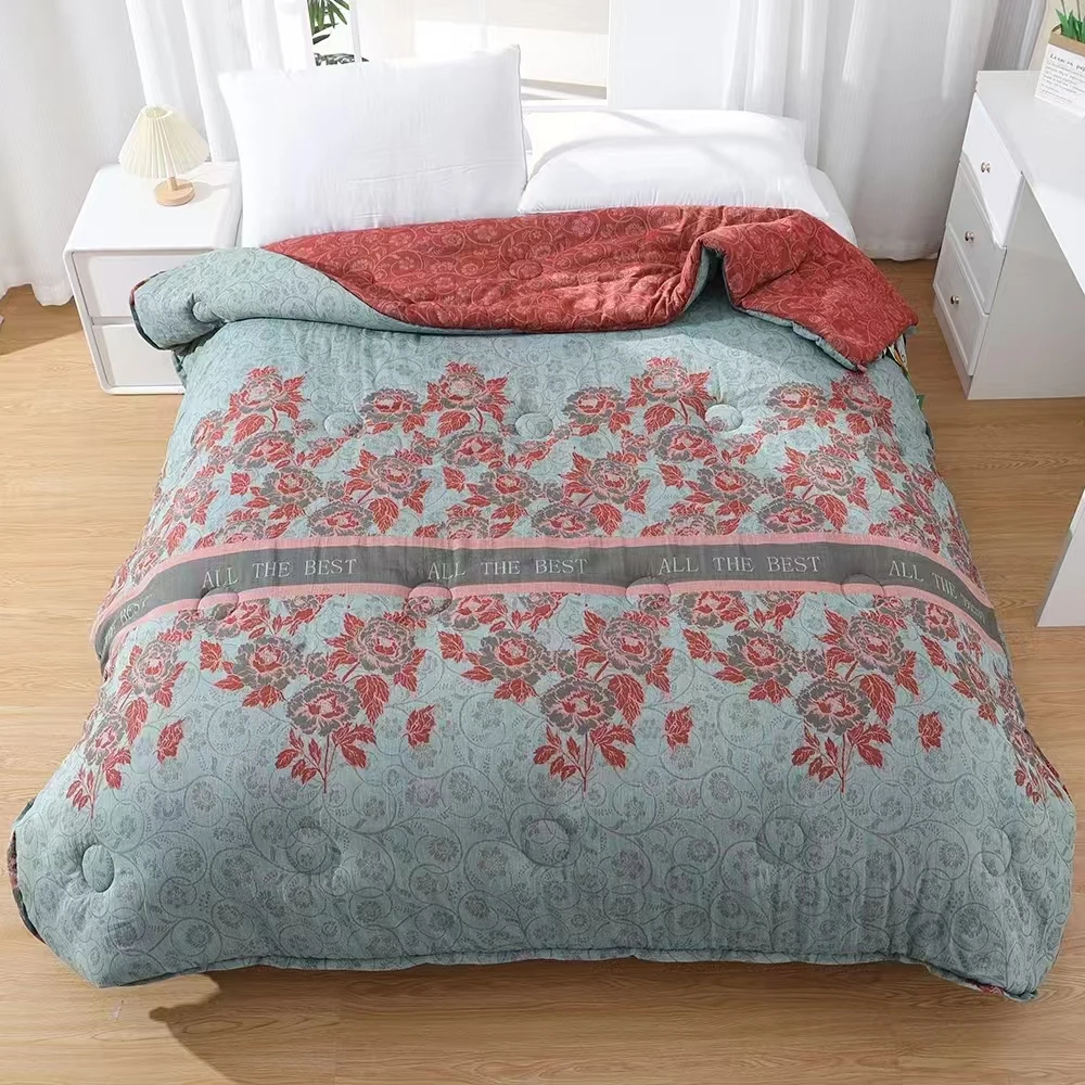 （牡丹）200cm*230cm 高端双层纱纯棉柔软保暖可机洗秋冬被