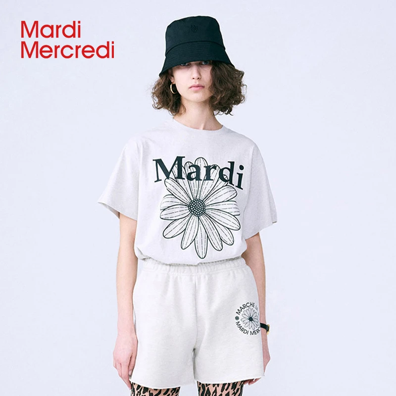 Mardi Mercredi【商场同款】25新款小雏菊印花mardi短袖洋气衣服女