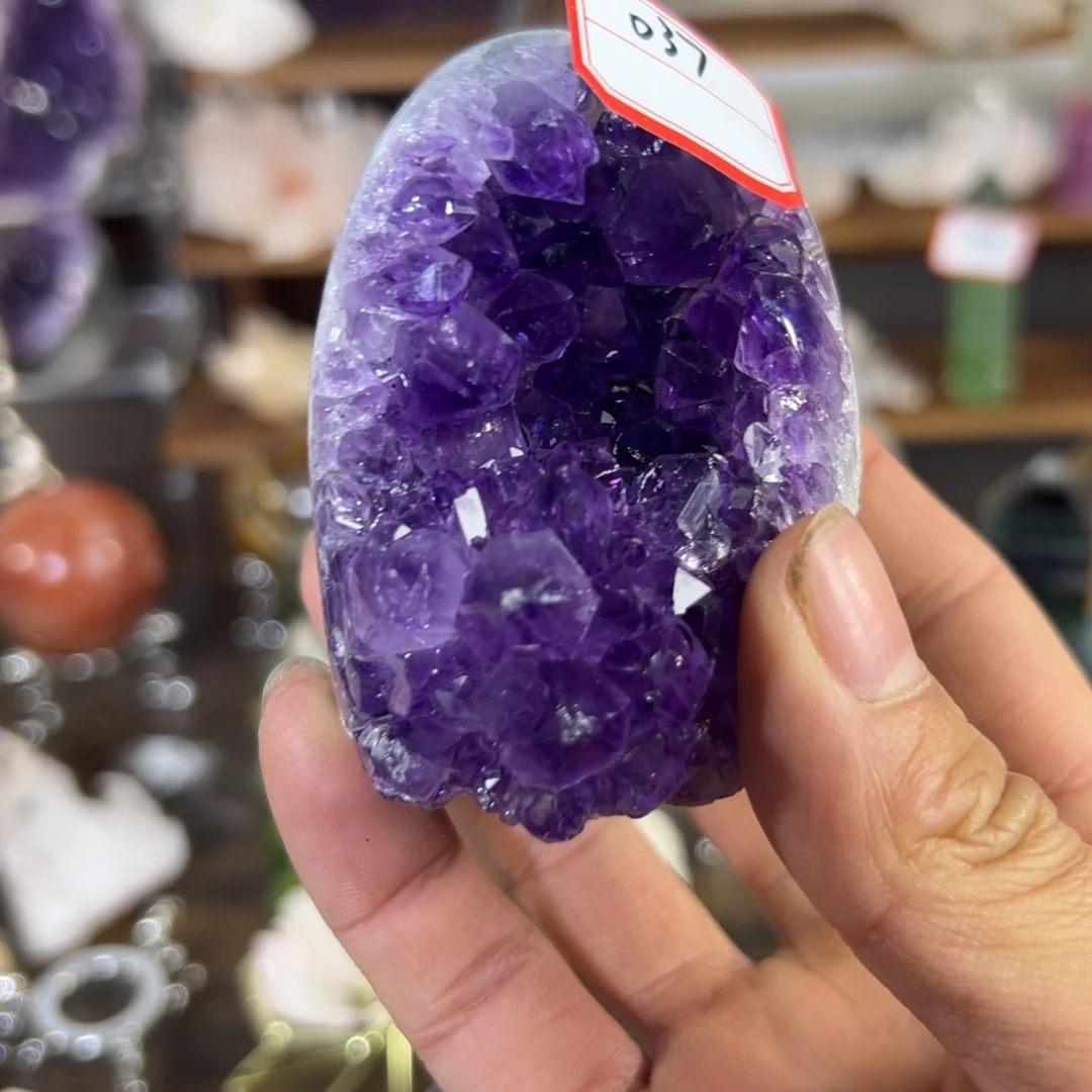 紫晶天然摆件，默认微瑕银S925镶嵌