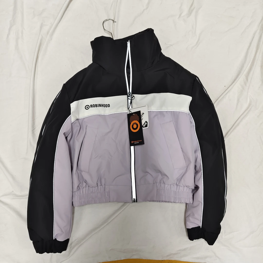 短款撞色拼接立领轻便保暖女款秋季时尚百搭外套内胆鹅绒可拆卸