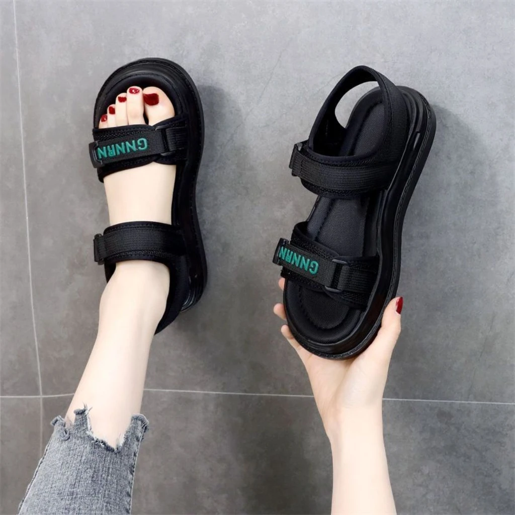 外贸出口运动凉鞋女2025夏季新款爆款松糕底鞋子厚底平底沙滩鞋