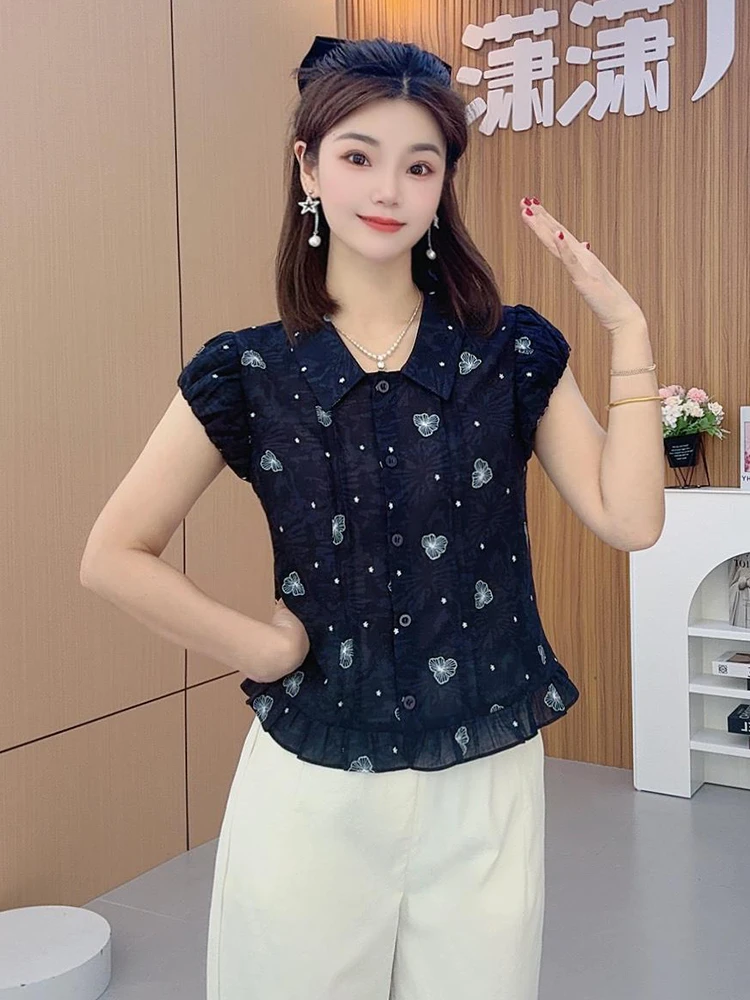 时尚气质百搭减龄短袖衬衫女2025夏季新款小个子气质洋气韩版上衣