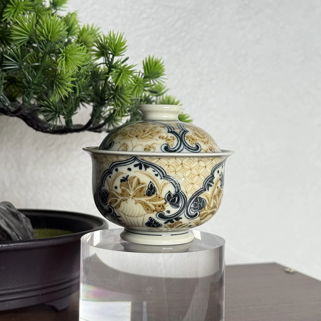 觅纤 铜钱荷花盖碗-100毫升  MQ240