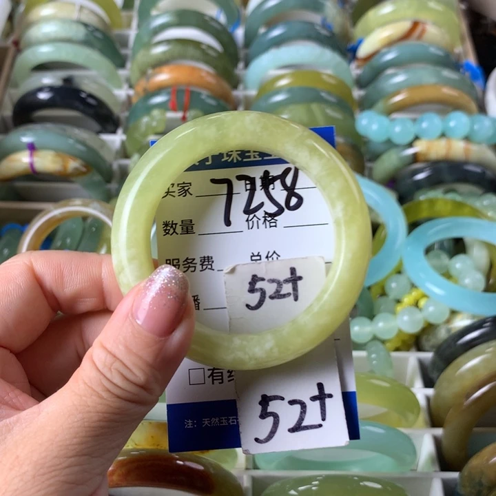 未镶嵌蛇纹石玉手镯7258