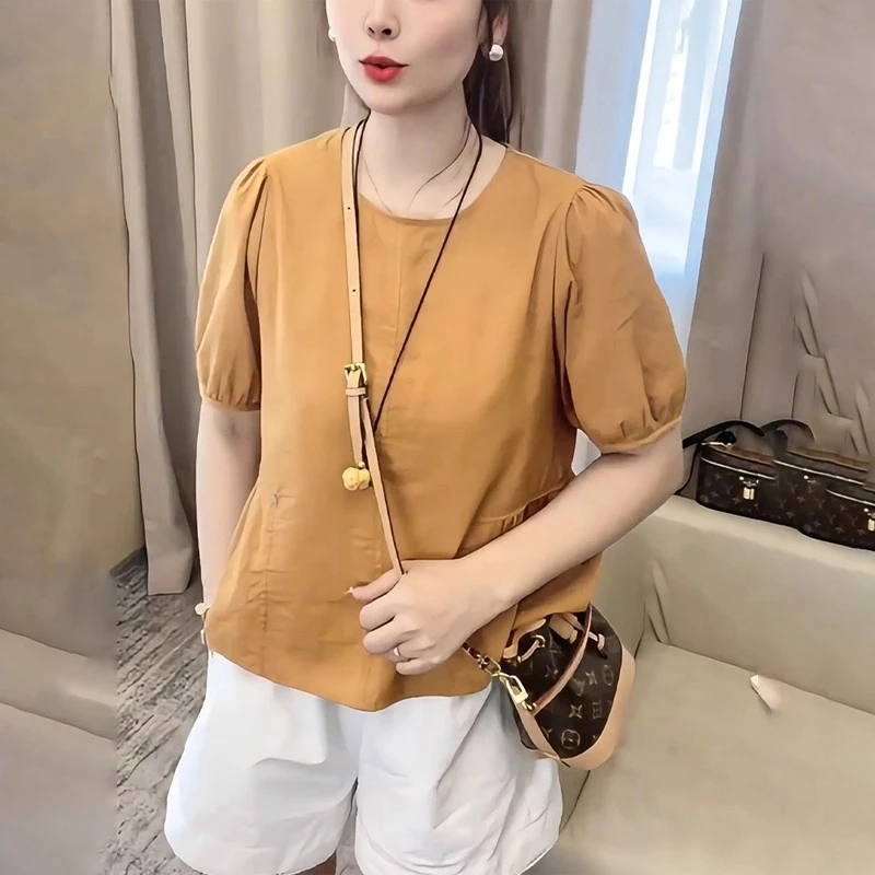 2025年夏季新款通勤百搭舒适透气两件套时尚高级感设计感短袖衬衫
