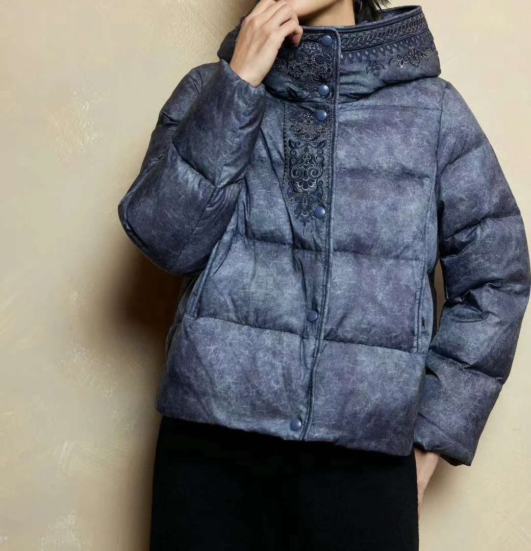 【奥兰多多&杨子家轻奢定制】典雅蓝羽绒服216