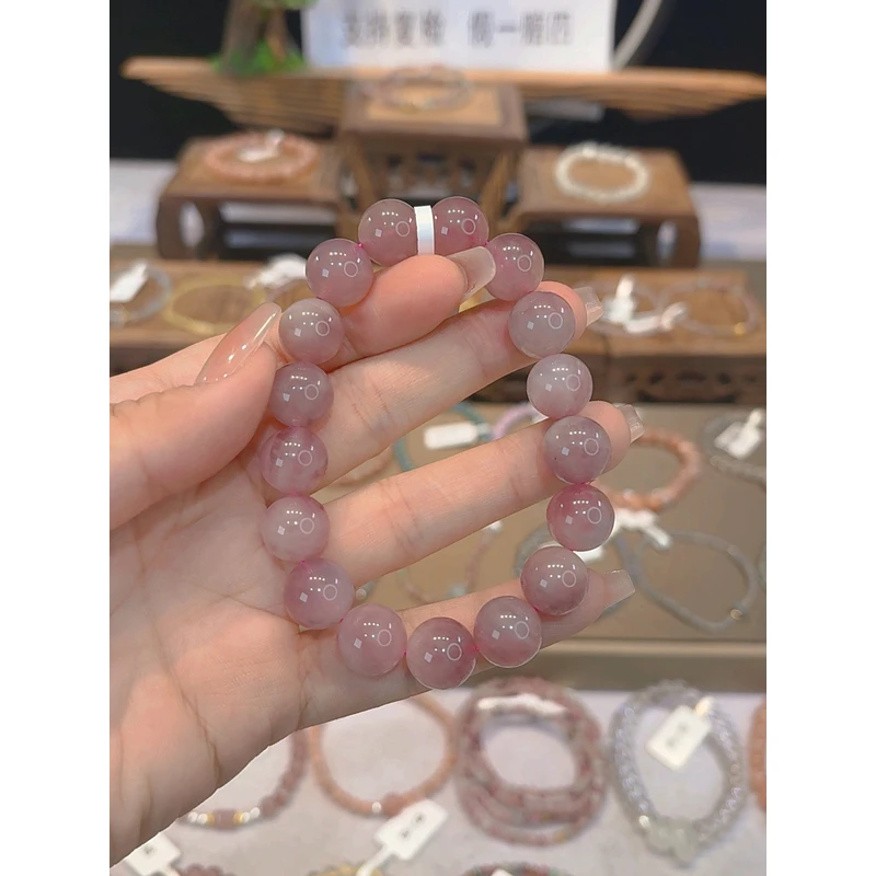 单圈素圈紫马粉水晶款手串Y1317