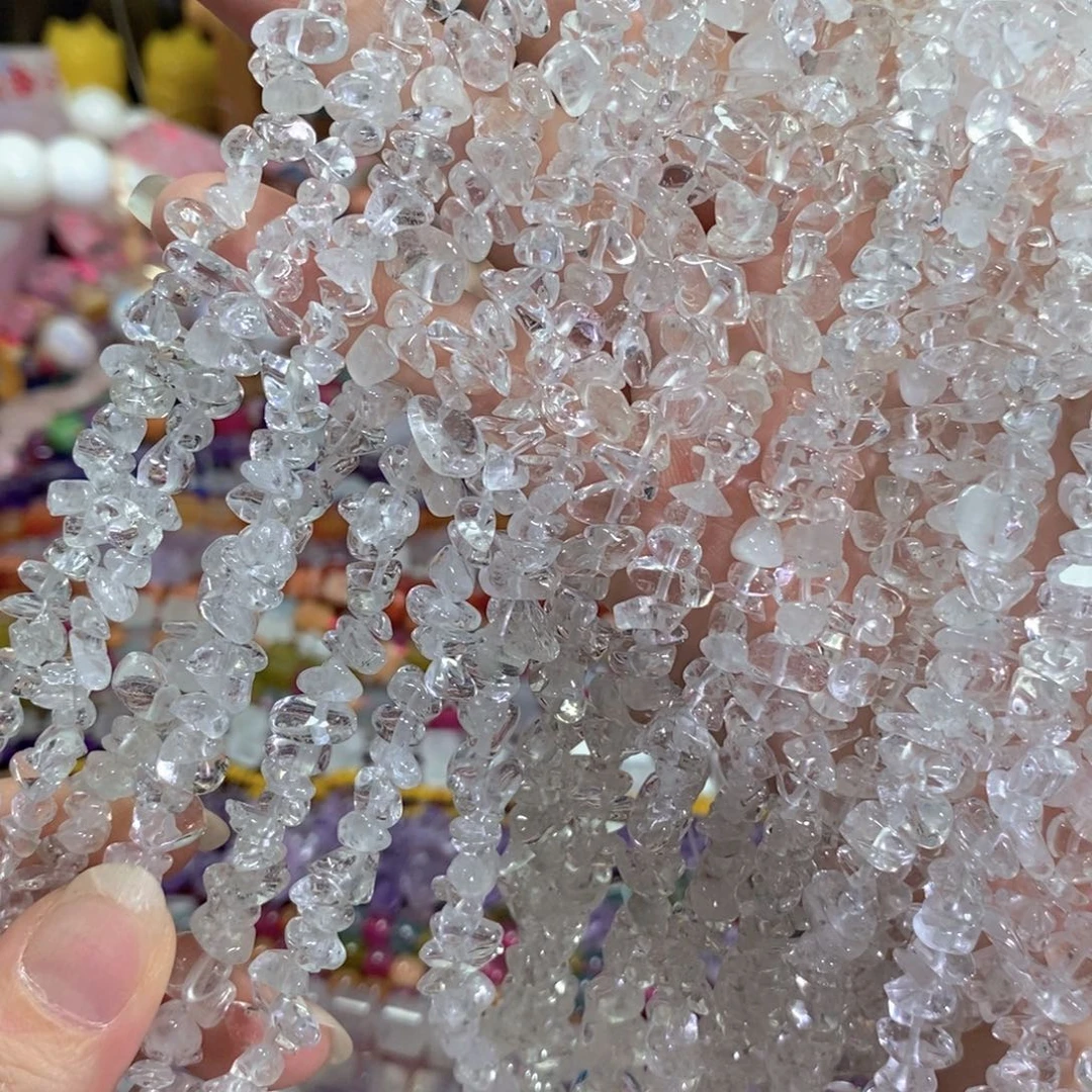 玛瑙/玉髓未镶嵌珠宝半成品天然白水晶碎绕手四圈