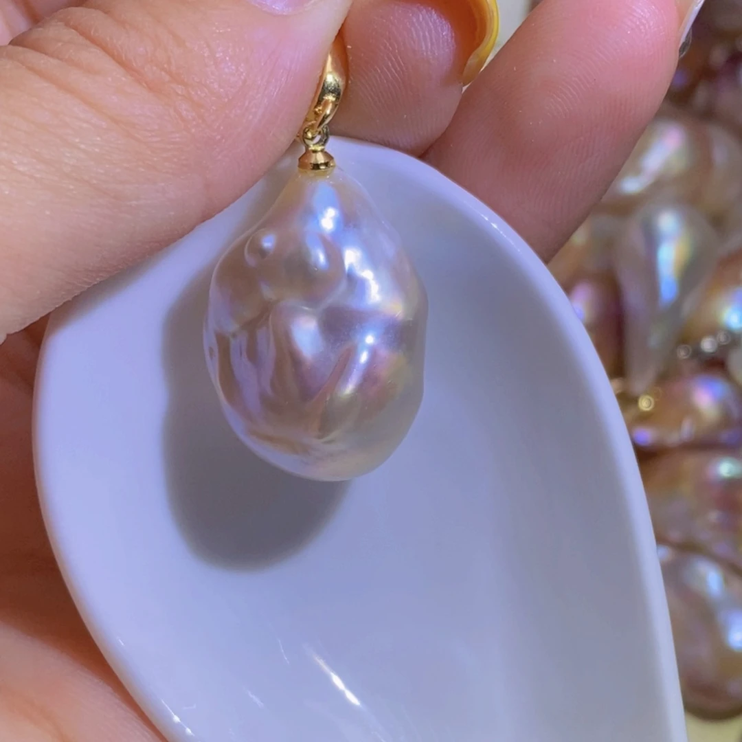 银S925镶嵌淡水珍珠微瑕