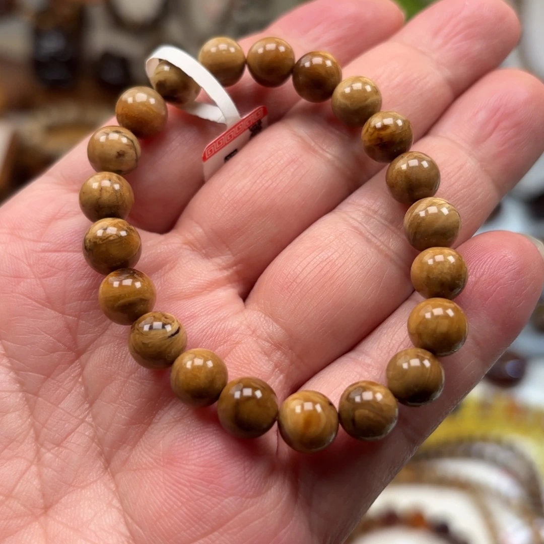 琥珀未镶嵌手链黄白根珀妖花卡8