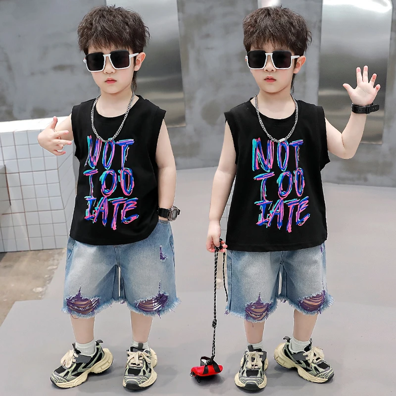 男童夏装套装2025年款宝宝夏季薄款衣服帅气小男孩服装时尚童装潮