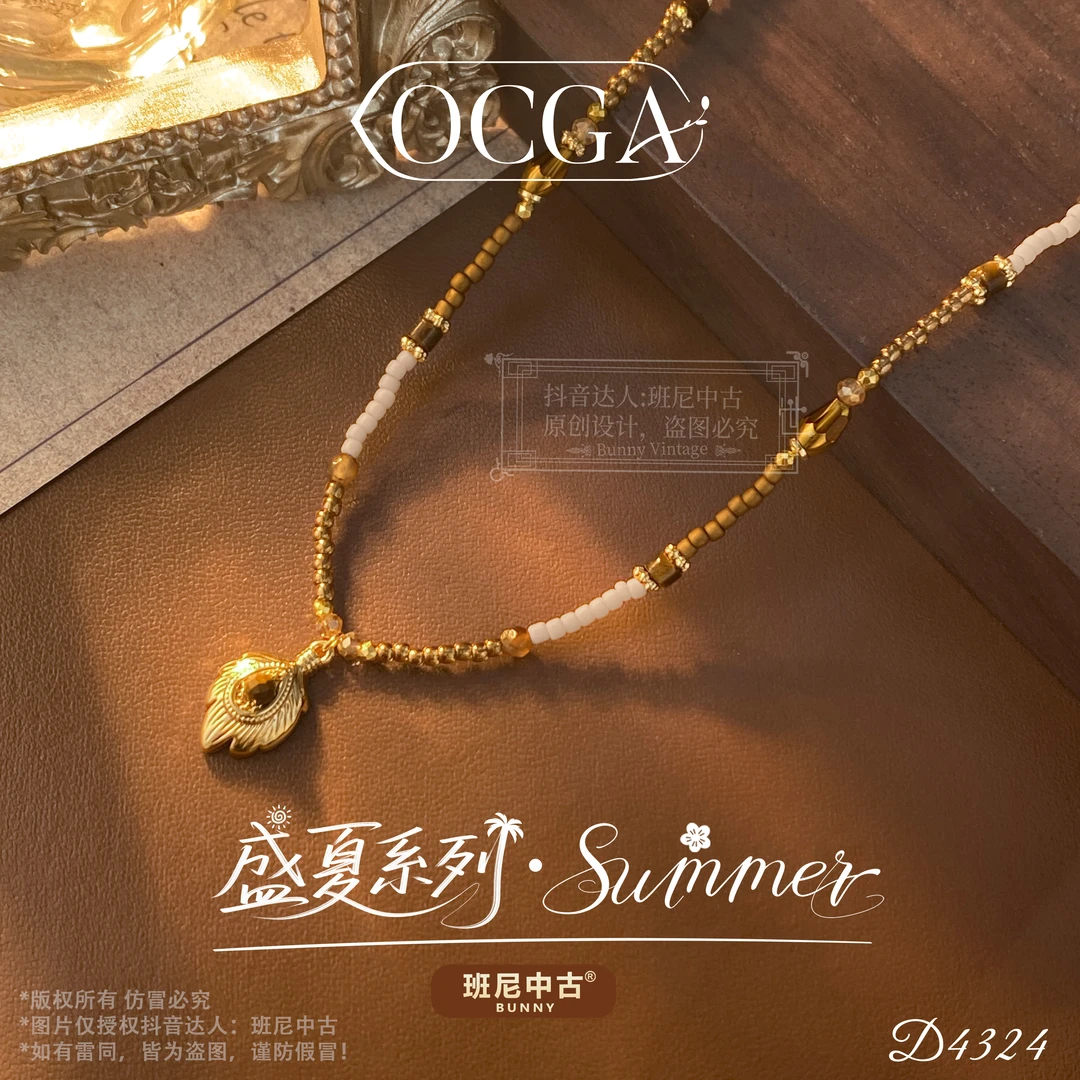 镀k金D4324法★【鹰之羽翼】OCGA 欧斯伽斯项链