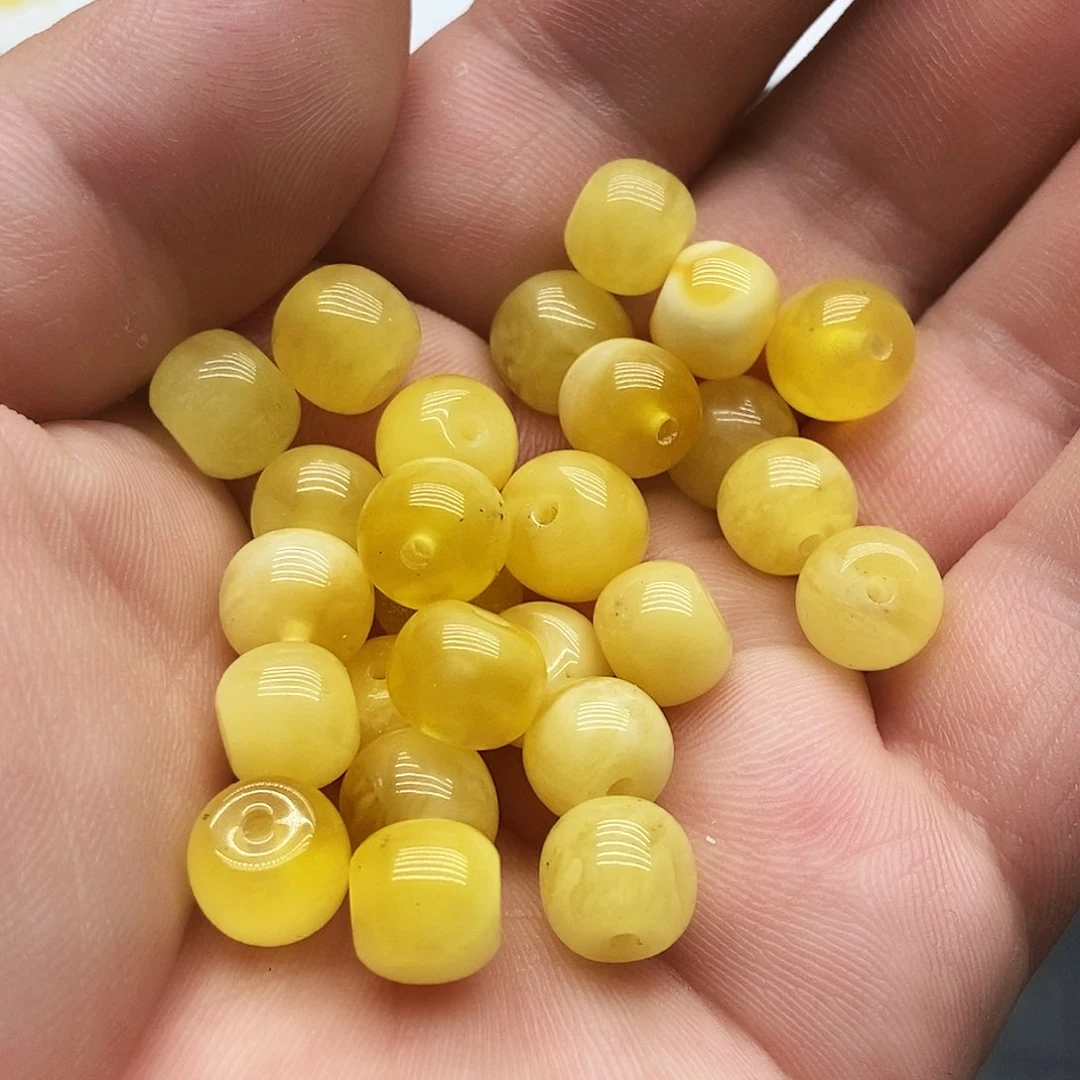 未镶嵌蜜蜡珠宝奇石9毫米老型微瑕随机一颗