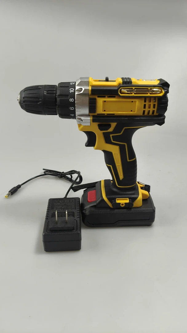 德伟款有刷电钻带水平柱木工专用双速一电一充