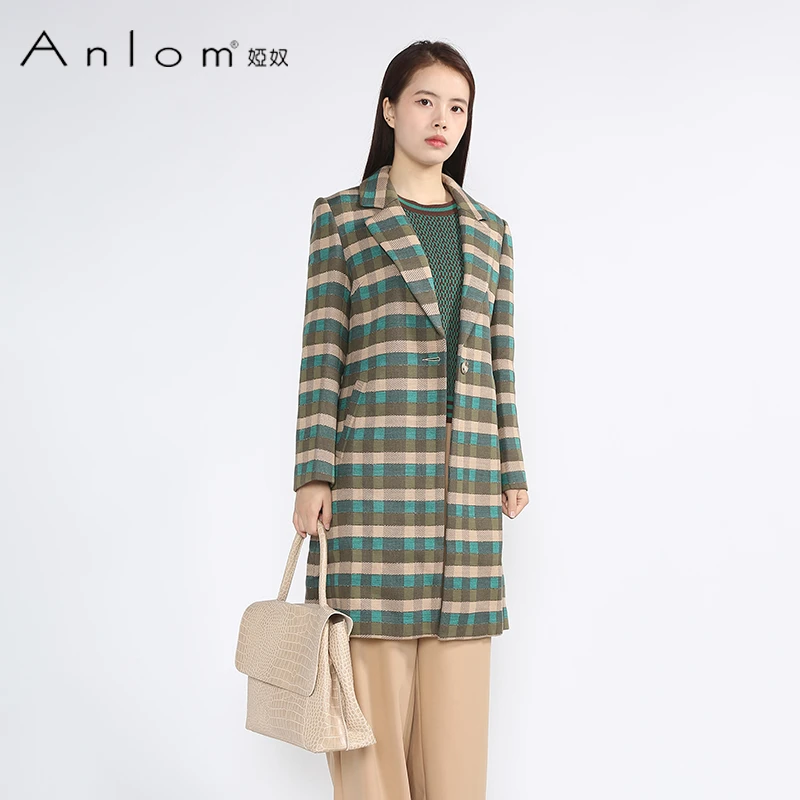 Anlom/娅奴针织开衫外套秋冬新款棉桑蚕丝长袖女士开衫外套