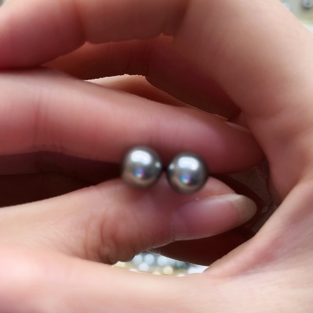 银S925镶嵌海水珍珠耳饰