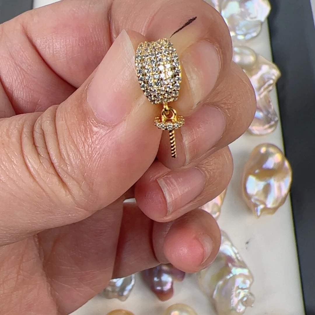 淡水珍珠吊坠(不含链)银S925镶嵌人**贤