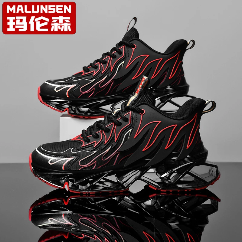 高级感刀锋潮鞋2025年春季新款潮流百搭透气增高大码国潮运动男鞋