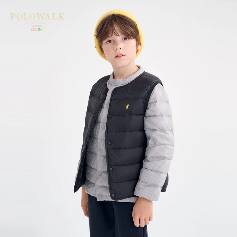 POLOWALK童装儿童马甲冬季男童女童羽绒服马夹外套背心
