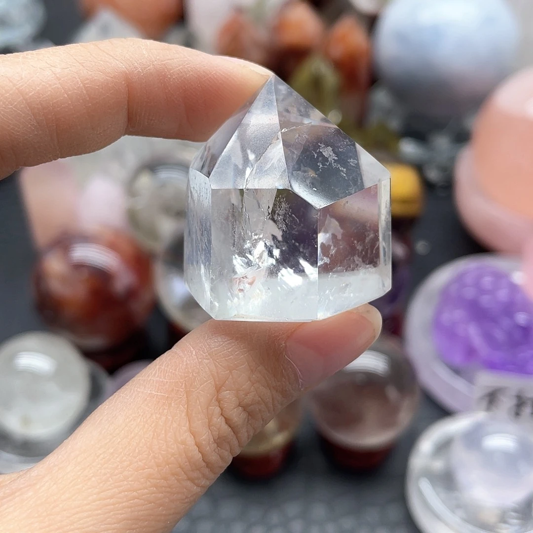 未镶嵌珠宝半成品水晶58白水晶柱