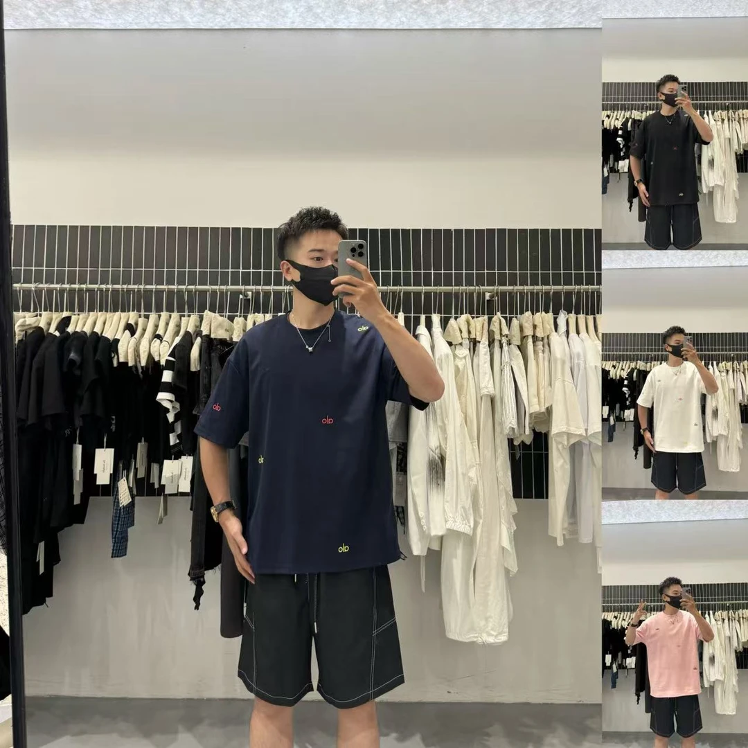 夏季新款刺绣LOGO纯色圆领短袖T恤男女同款潮流休闲百搭