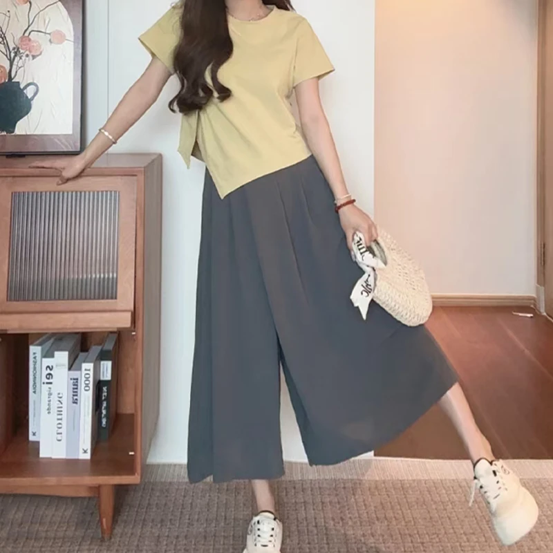 美式山本工装裙裤女春夏高腰a字开叉包臀半身裙小个子冰丝阔腿裤